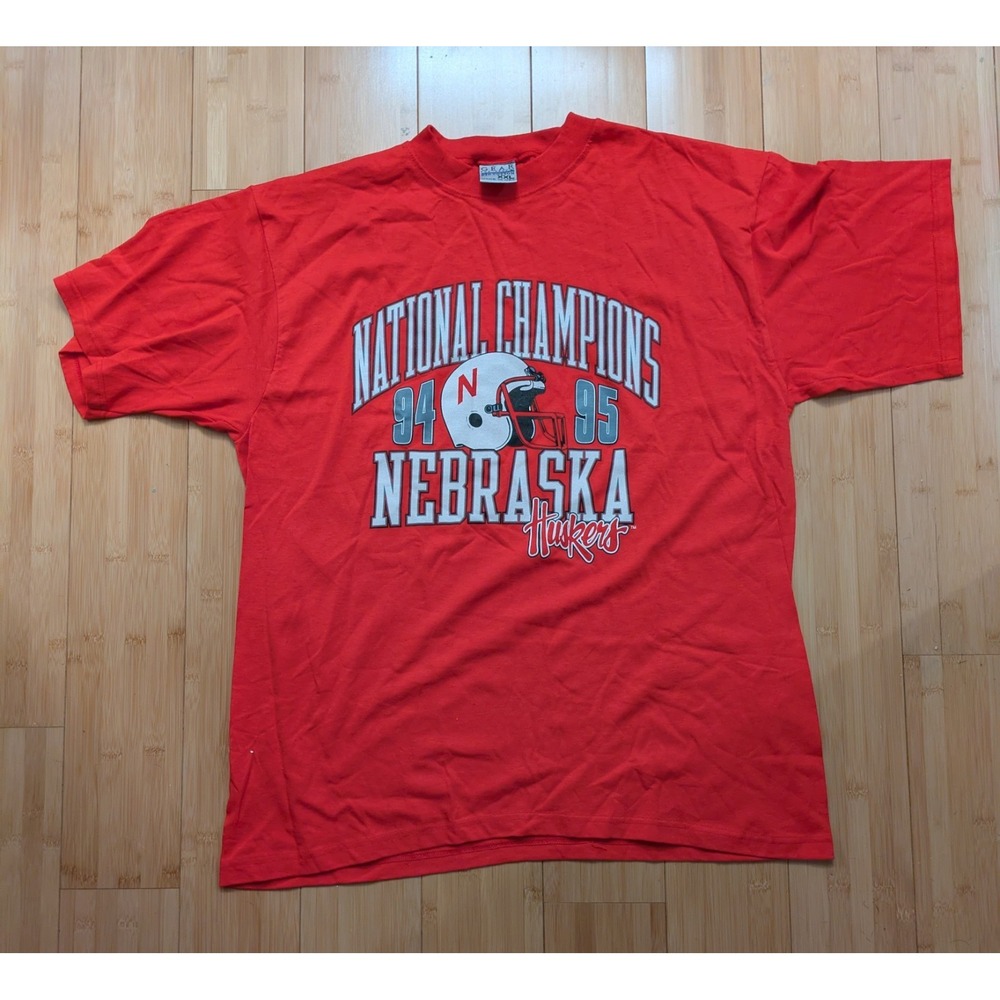VTG Nebraska Huskers Tshirt XL Jerzees 90s Football Championship 94 95 Retro